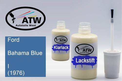 Ford, Bahama Blue, I (1976): 20ml Lackstift + 20ml Klarlack - Set, von ATW Autoteile West.